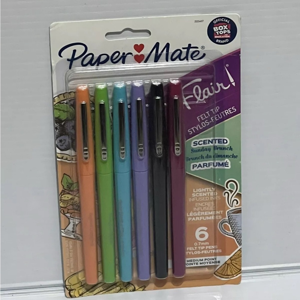 Paper Mate Flair Scented Felt Tip Pens (6 total pens) SUNDAY BRUNCH